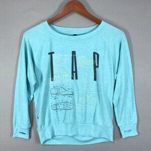 Sugar & Bruno Shirt Youth One Size Blue Tap Dance Pullover Long Sleeve Thumbhole